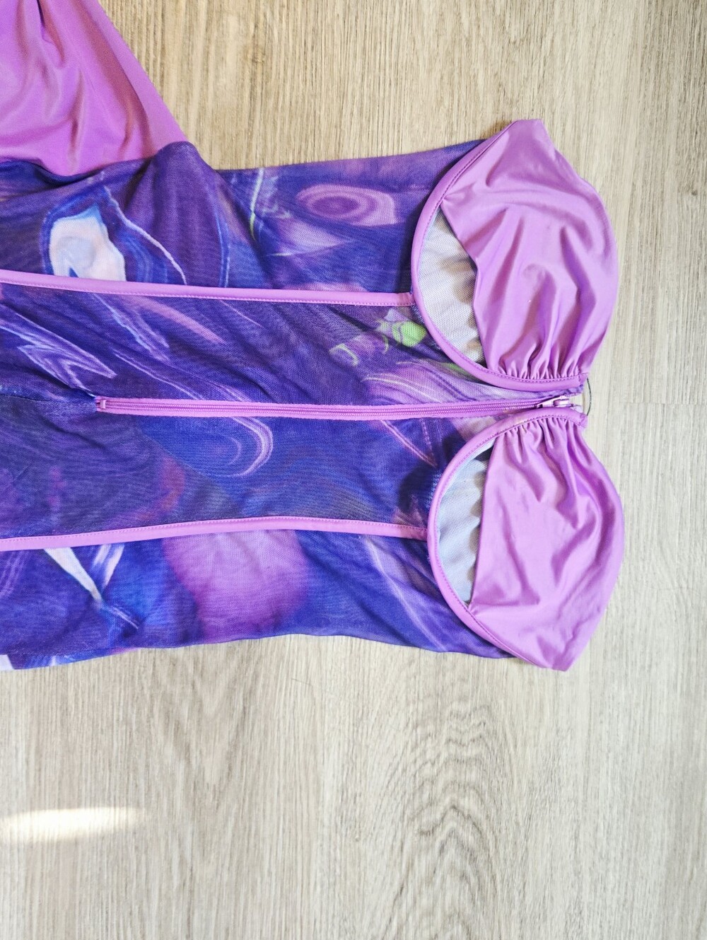 Purple Floral Strapless Jumpsuit with Sash - Picture 2 of 12